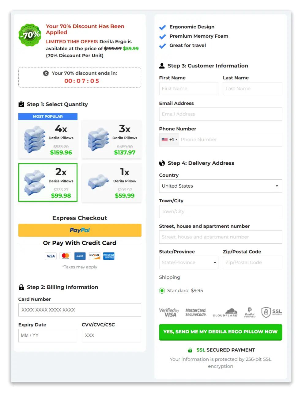 Derila Ergo Secure Checkout Page